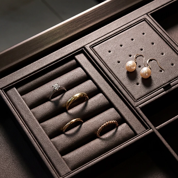 CANMORE Pull-Out Leather Jewelry Organizer Tray