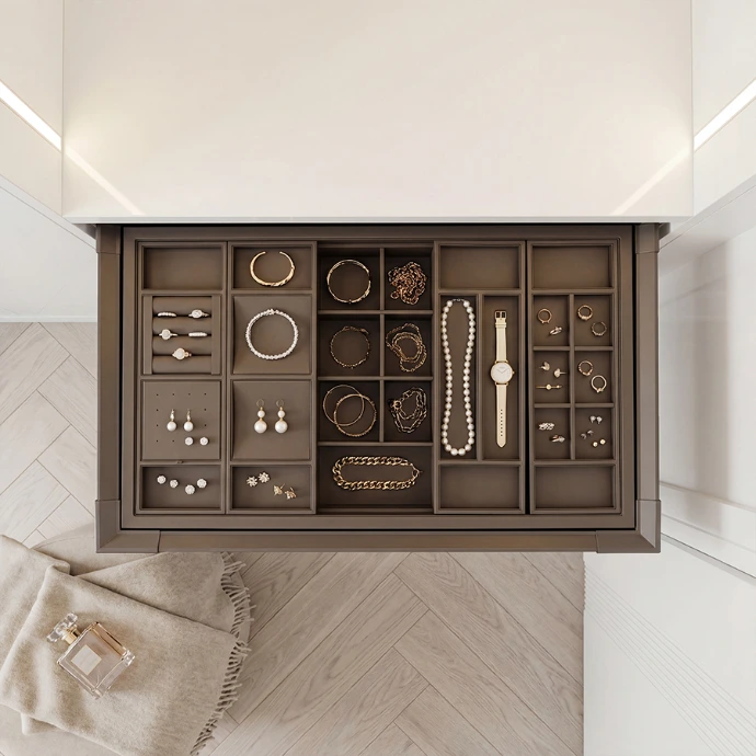 DUBAI Pull-Out Jewelry Organizer w/Hidden Tray