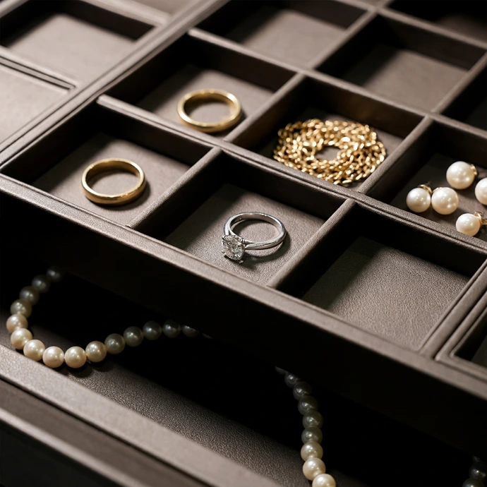 DUBAI Pull-Out Jewelry Organizer w/Hidden Tray