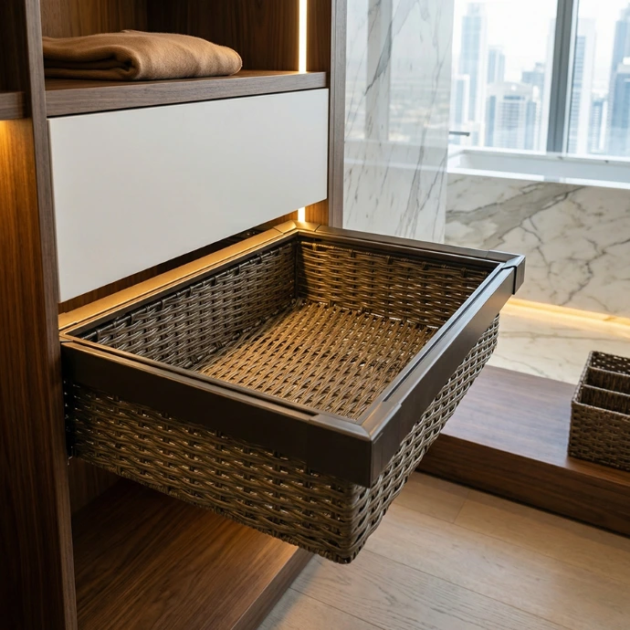 PRAGUE Pull-Out Rattan Basket