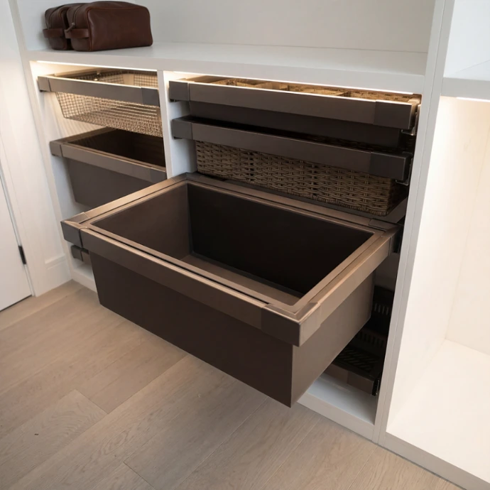 WARSAW Pull-Out Leather Drawer Basket
