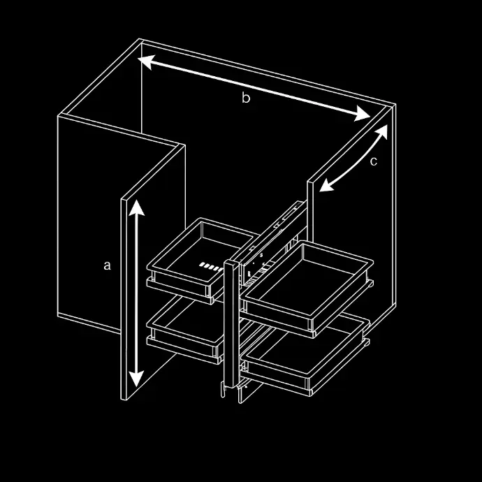 JAIPUR Pull-Out Magic Corner Basket-Specifications
