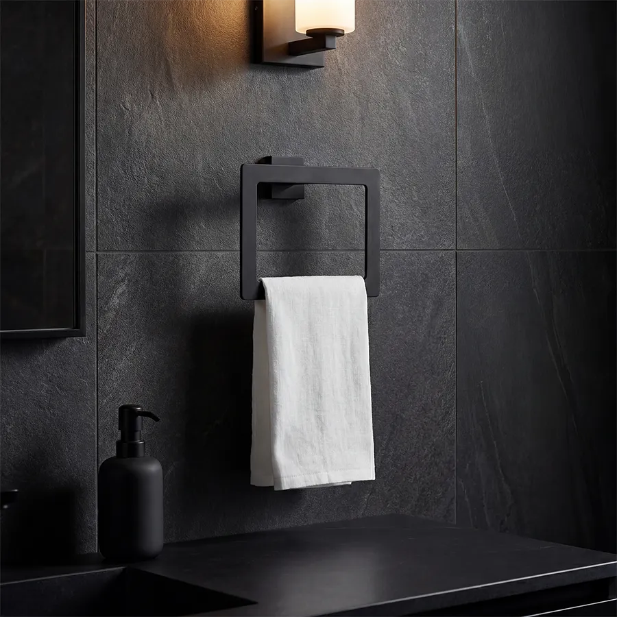 Omega Black Hand Towel Holder _2.webp