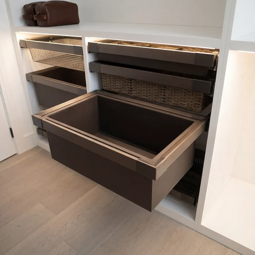 WARSAW Pull-Out Leather Drawer Basket.webp