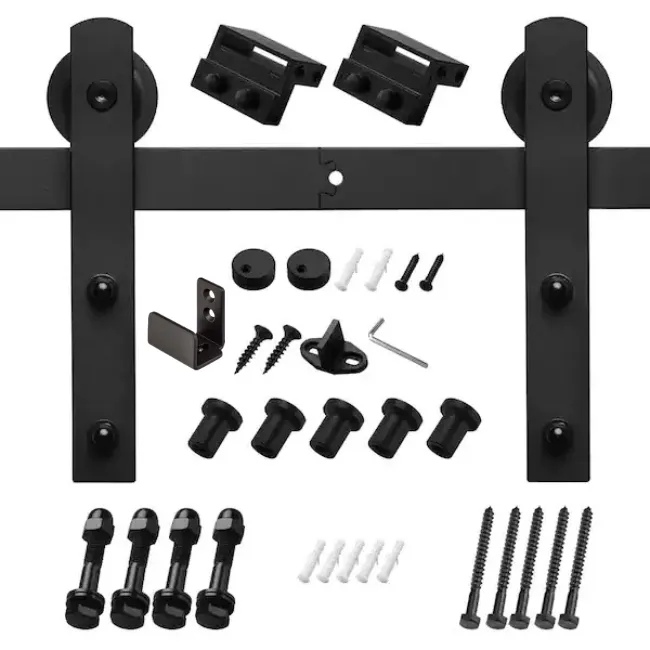 Stazz Barn Door Track & Hardware Front Mount-Matte Black.webp