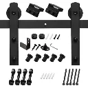 Stazz Barn Door Track & Hardware Front Mount-Matte Black.webp
