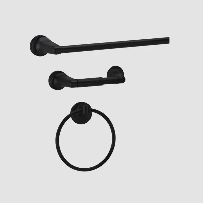 London 3Pc Bathset (Matte Black)