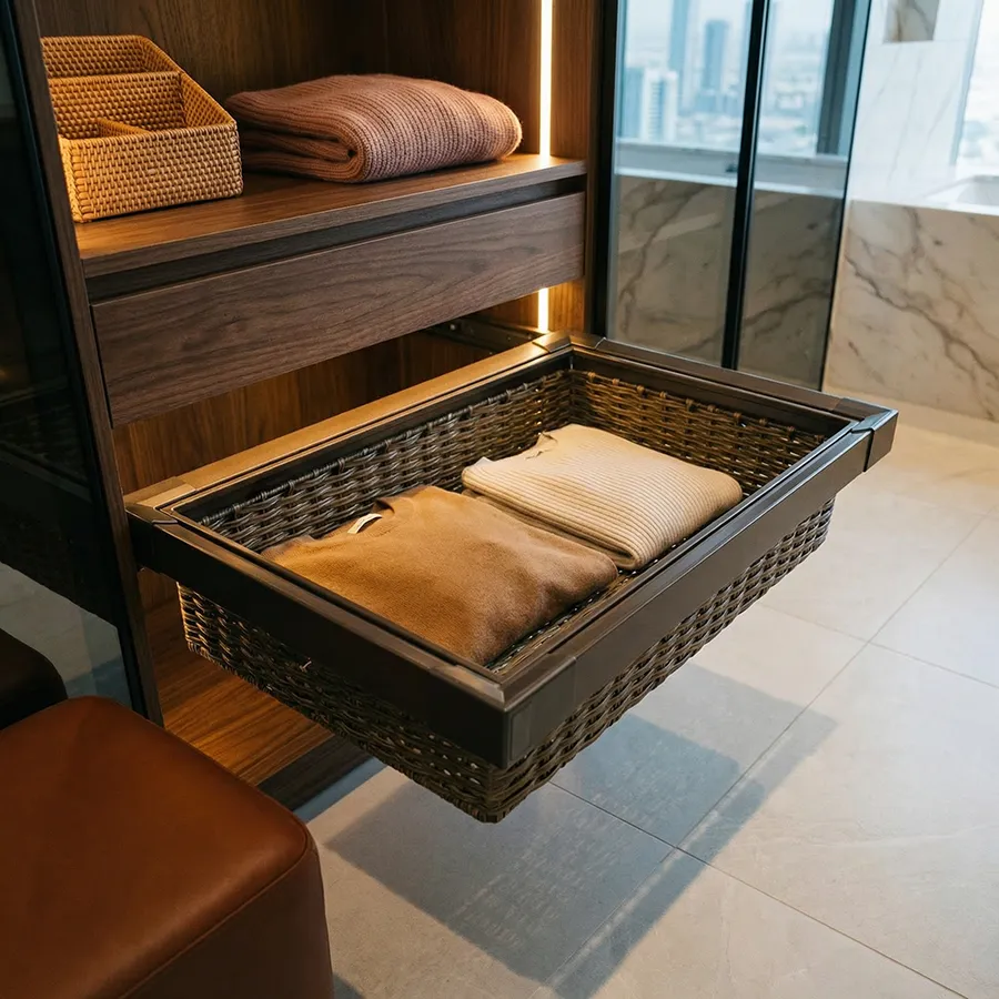PRAGUE Pull-Out Rattan Basket